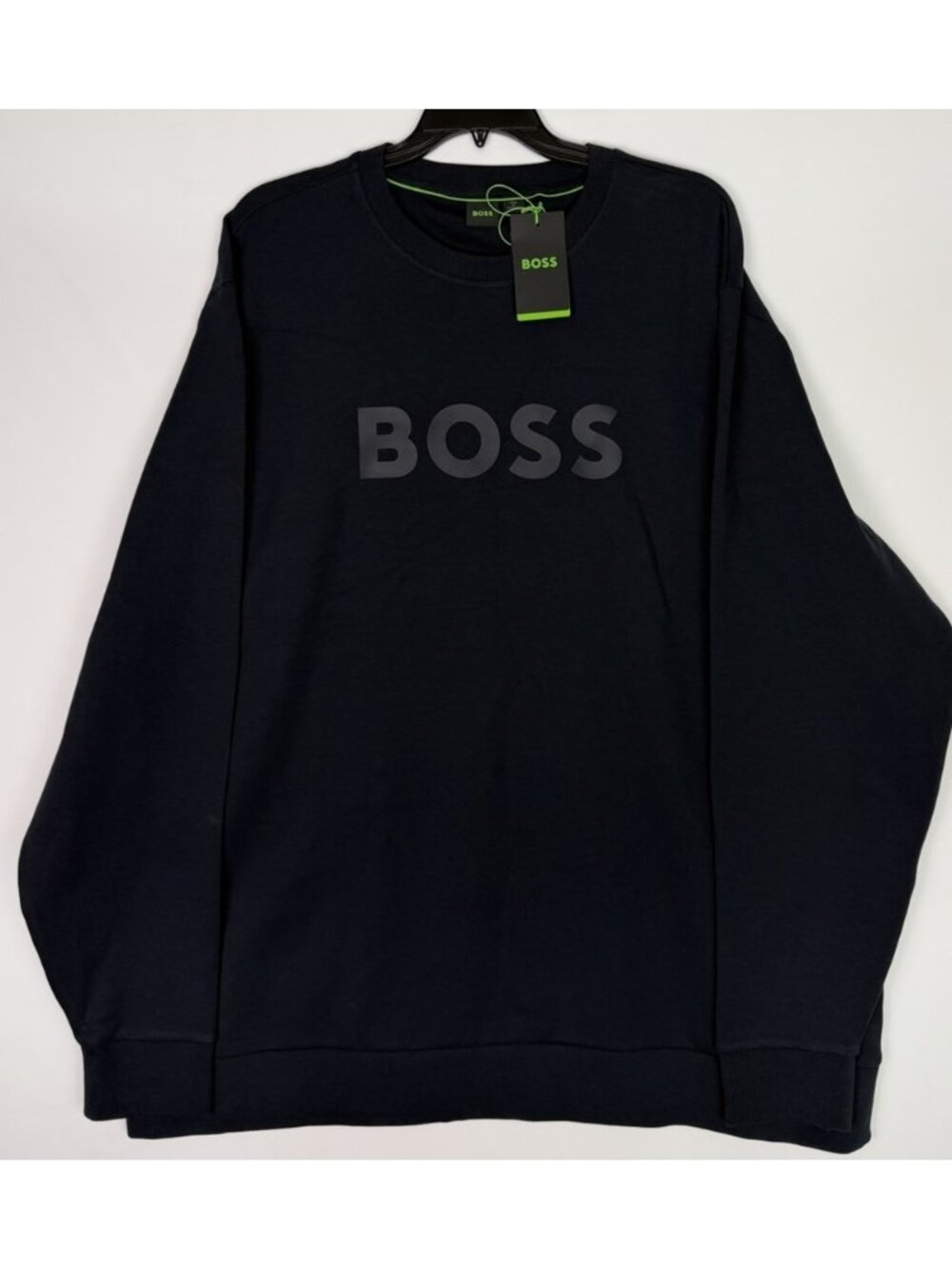 BOSS Hugo Boss Sweatshirt Salbo Crewneck Dark BLUE Mens Size 3XT Big & Tall NEW